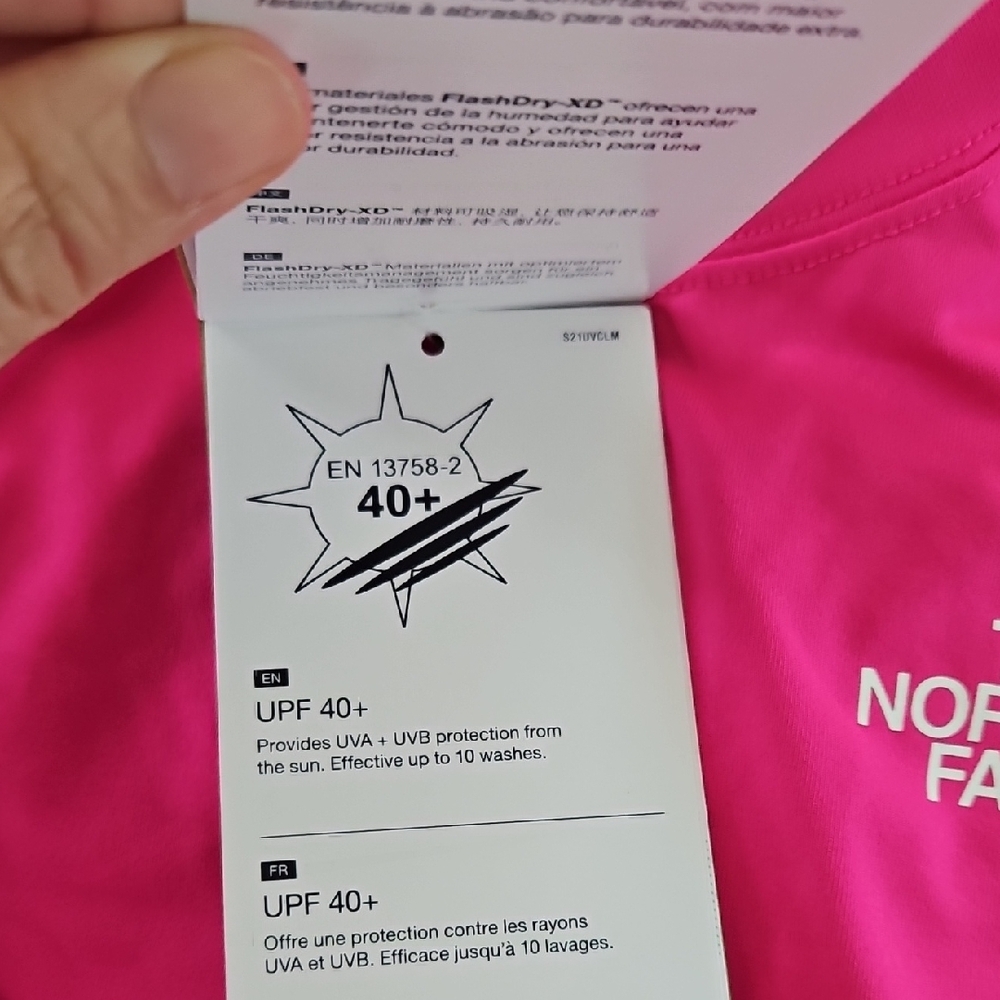 The North Face Vibrant Pink Long Sleeve Sun Tee - Picture 6 of 14